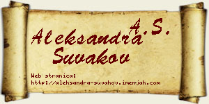 Aleksandra Šuvakov vizit kartica
